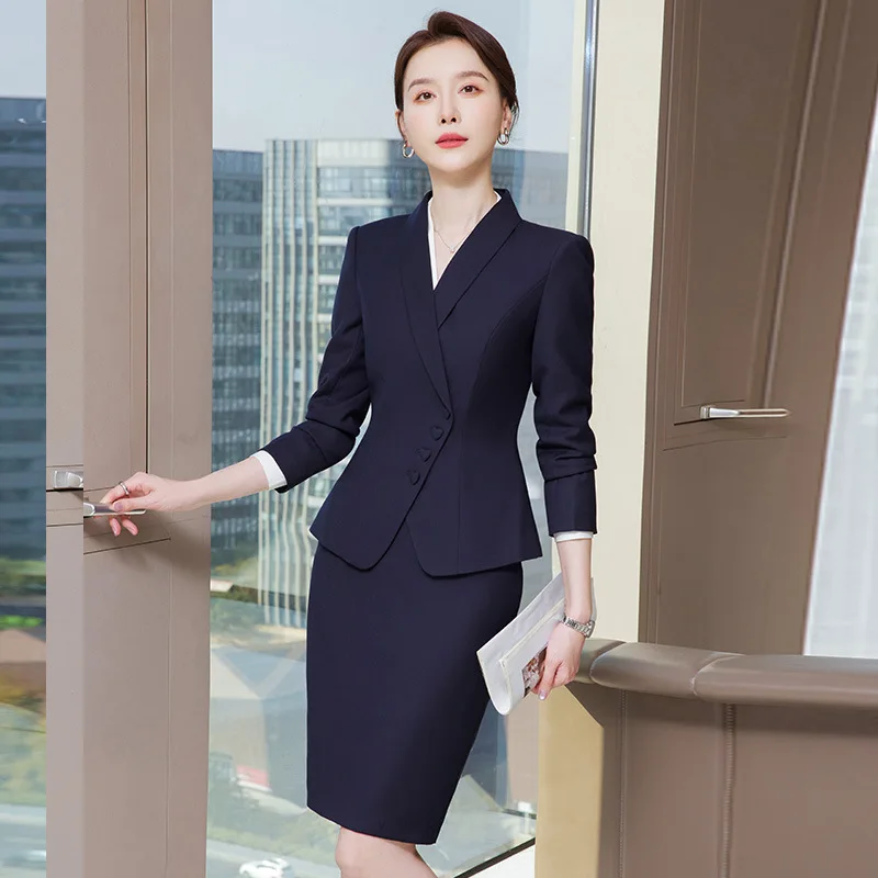 Novelty Blazers Suits Spring Long Sleeve Formal Professional Business Work Wear Suits with Skirt and Tops OL Styles Career Set - Image 4