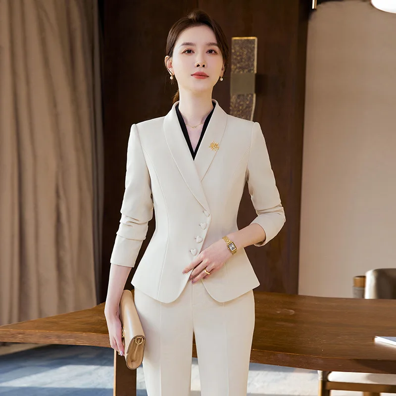 Novelty Blazers Suits Spring Long Sleeve Formal Professional Business Work Wear Suits with Skirt and Tops OL Styles Career Set - Image 5