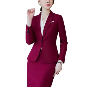 kf-S7425aa6c99f742a59dc5ea69b8d78a80t Novelty Wine Red Formal Women Business Suits with Skirt and Jackets Coat Ladies Office Professional Blazers Spring OL Styles