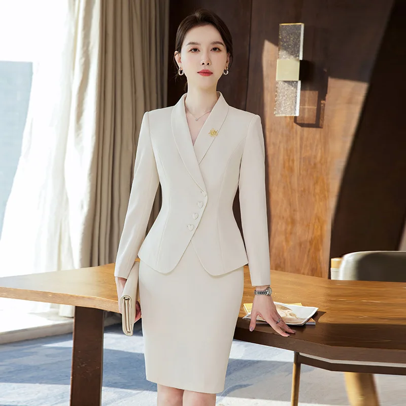 Novelty Blazers Suits Spring Long Sleeve Formal Professional Business Work Wear Suits with Skirt and Tops OL Styles Career Set - Image 6