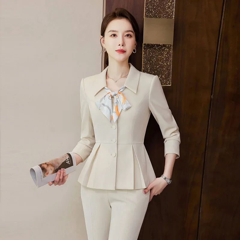 2024 Spring Two Piece Set Women Suits Long Sleeve Blazer And Mini Skirt Elegant High Fashion Chic Lady 2 Piece Set Women Blazer - Image 5