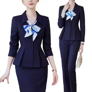 kf-Sccde68b3f46e4df1b858c16922d255cfE 2024 Spring Two Piece Set Women Suits Long Sleeve Blazer And Mini Skirt Elegant High Fashion Chic Lady 2 Piece Set Women Blazer