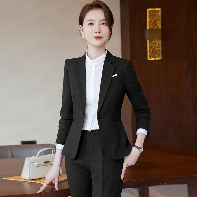 Novelty Wine Red Formal Women Business Suits with Skirt and Jackets Coat Ladies Office Professional Blazers Spring OL Styles - Image 5